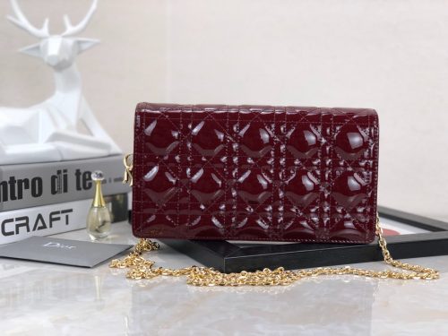 DIOR ‘Lady DIOR’ Pouch Patent Cannage CalfskinJOJOKKREPLICAS | High Quality Replica Watches & Bags