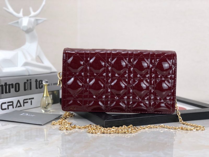 DIOR ‘Lady DIOR’ Pouch Patent Cannage CalfskinJOJOKKREPLICAS | High Quality Replica Watches & Bags