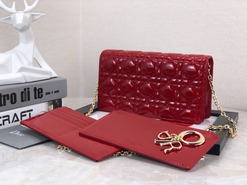 DIOR ‘Lady DIOR’ Pouch Patent Cannage CalfskinJOJOKKREPLICAS | High Quality Replica Watches & Bags
