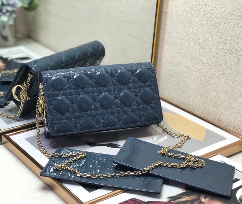 DIOR ‘Lady DIOR’ Pouch Patent Cannage CalfskinJOJOKKREPLICAS | High Quality Replica Watches & Bags