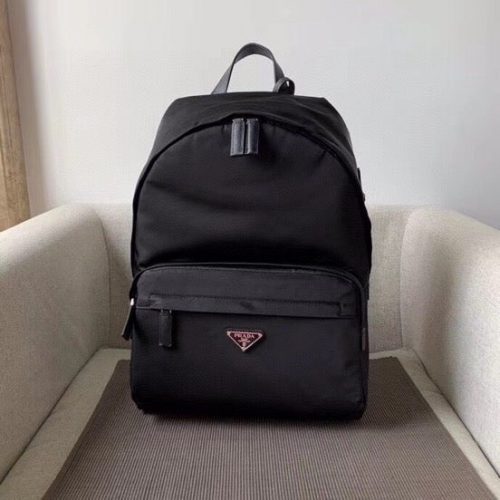 PRADA Black Logo Plaque Nylon and Saffiano Leather BackpackJOJOKKREPLICAS | High Quality Replica Watches & Bags