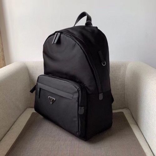 PRADA Black Logo Plaque Nylon and Saffiano Leather BackpackJOJOKKREPLICAS | High Quality Replica Watches & Bags