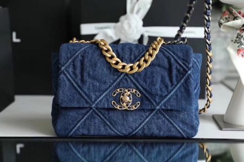 CHANEL ’19’ Flap Bag in Blue Denim 2020JOJOKKREPLICAS | High Quality Replica Watches & Bags