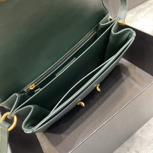 Saint Laurent LE MAILLON SATCHEL IN SMOOTH LEATHER DARK GREENJOJOKKREPLICAS | High Quality Replica Watches & Bags