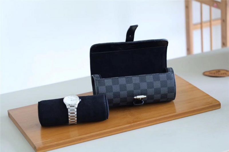 Louis Vuitton 3 WATCH CASE (Damier Graphite Canvas)JOJOKKREPLICAS | High Quality Replica Watches & Bags