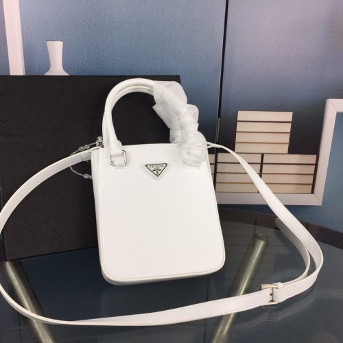 PRADA Small Brushed Leather Tote WhiteJOJOKKREPLICAS | High Quality Replica Watches & Bags