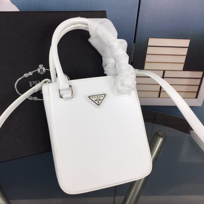 PRADA Small Brushed Leather Tote WhiteJOJOKKREPLICAS | High Quality Replica Watches & Bags