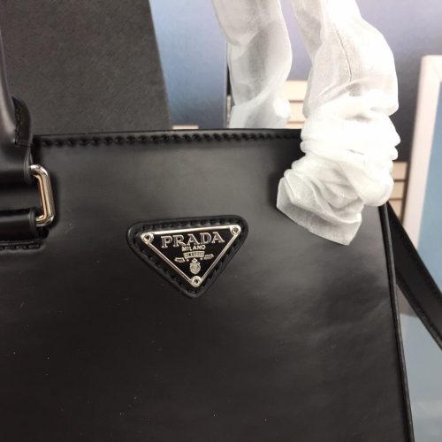 PRADA Small Brushed Leather Tote BlackJOJOKKREPLICAS | High Quality Replica Watches & Bags