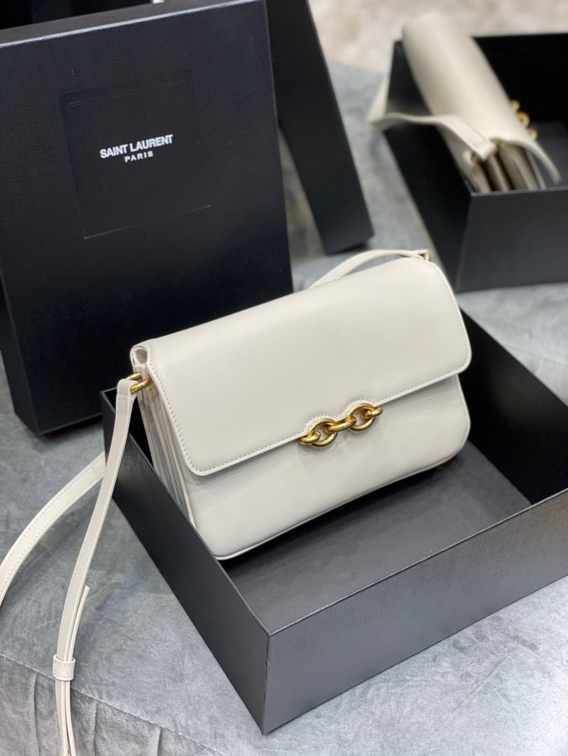 Saint Laurent LE MAILLON SATCHEL IN SMOOTH LEATHER BLANC VINTAGEJOJOKKREPLICAS | High Quality Replica Watches & Bags
