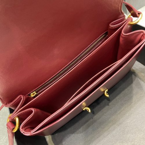 Saint Laurent LE MAILLON SATCHEL IN SMOOTH LEATHER ROUGE EROSJOJOKKREPLICAS | High Quality Replica Watches & Bags