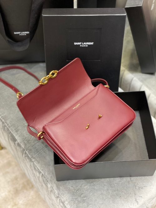 Saint Laurent LE MAILLON SATCHEL IN SMOOTH LEATHER ROUGE EROSJOJOKKREPLICAS | High Quality Replica Watches & Bags