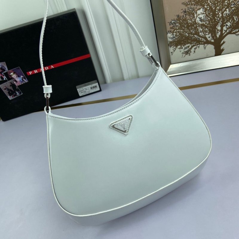 PRADA Cleo Brushed Leather Shoulder Bag WhiteJOJOKKREPLICAS | High Quality Replica Watches & Bags