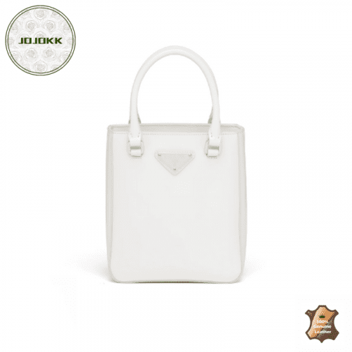 PRADA Small Brushed Leather Tote WhiteJOJOKKREPLICAS | High Quality Replica Watches & Bags
