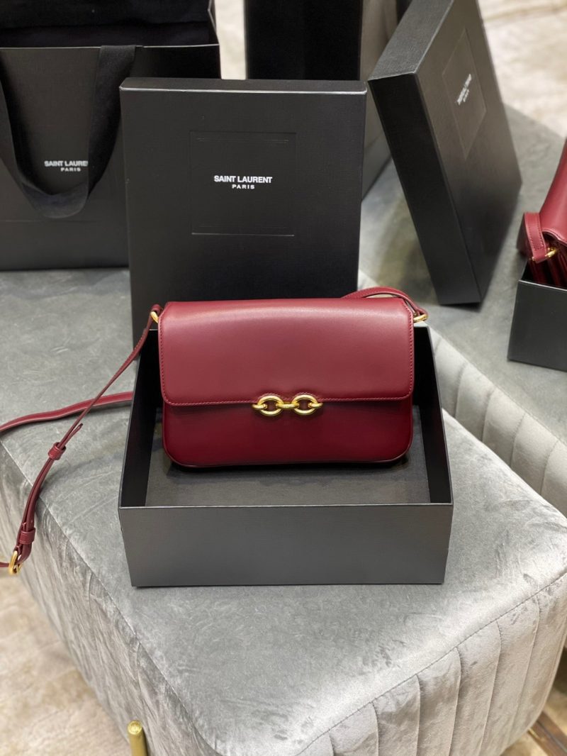 Saint Laurent LE MAILLON SATCHEL IN SMOOTH LEATHER ROUGE EROSJOJOKKREPLICAS | High Quality Replica Watches & Bags