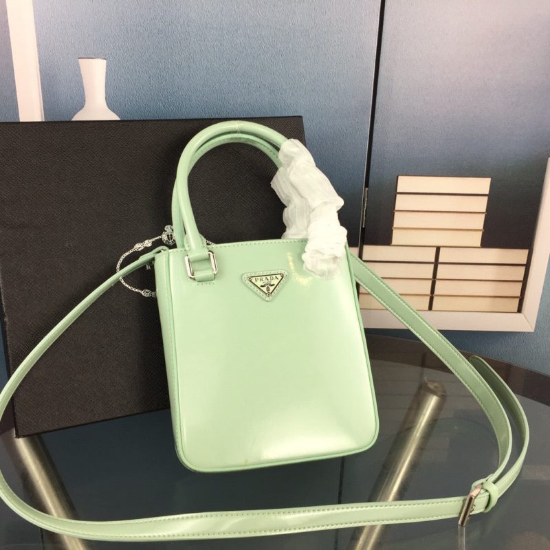 PRADA Small Brushed Leather Tote AquaJOJOKKREPLICAS | High Quality Replica Watches & Bags