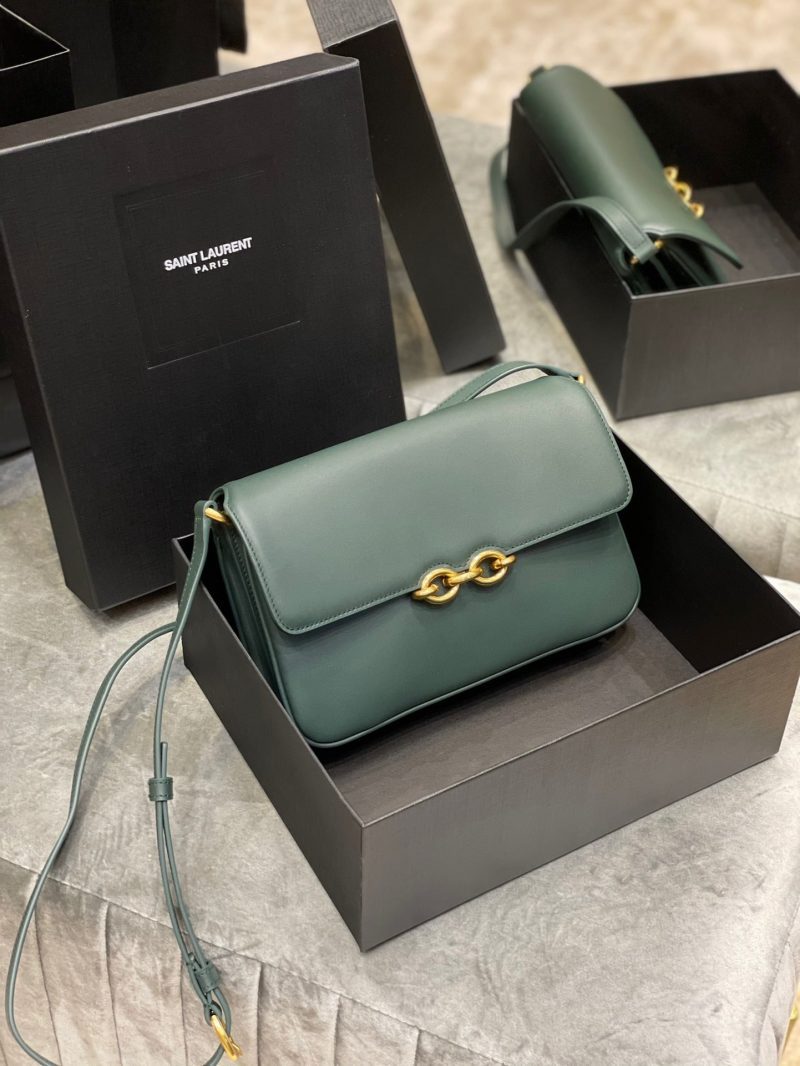 Saint Laurent LE MAILLON SATCHEL IN SMOOTH LEATHER DARK GREENJOJOKKREPLICAS | High Quality Replica Watches & Bags