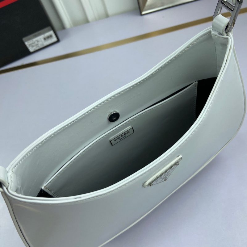 PRADA Cleo Brushed Leather Shoulder Bag WhiteJOJOKKREPLICAS | High Quality Replica Watches & Bags