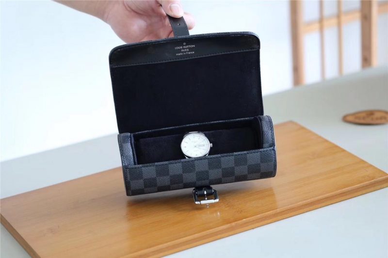 Louis Vuitton 3 WATCH CASE (Damier Graphite Canvas)JOJOKKREPLICAS | High Quality Replica Watches & Bags
