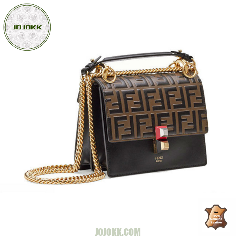 Fendi KAN I Black Leather BagJOJOKKREPLICAS | High Quality Replica Watches & Bags