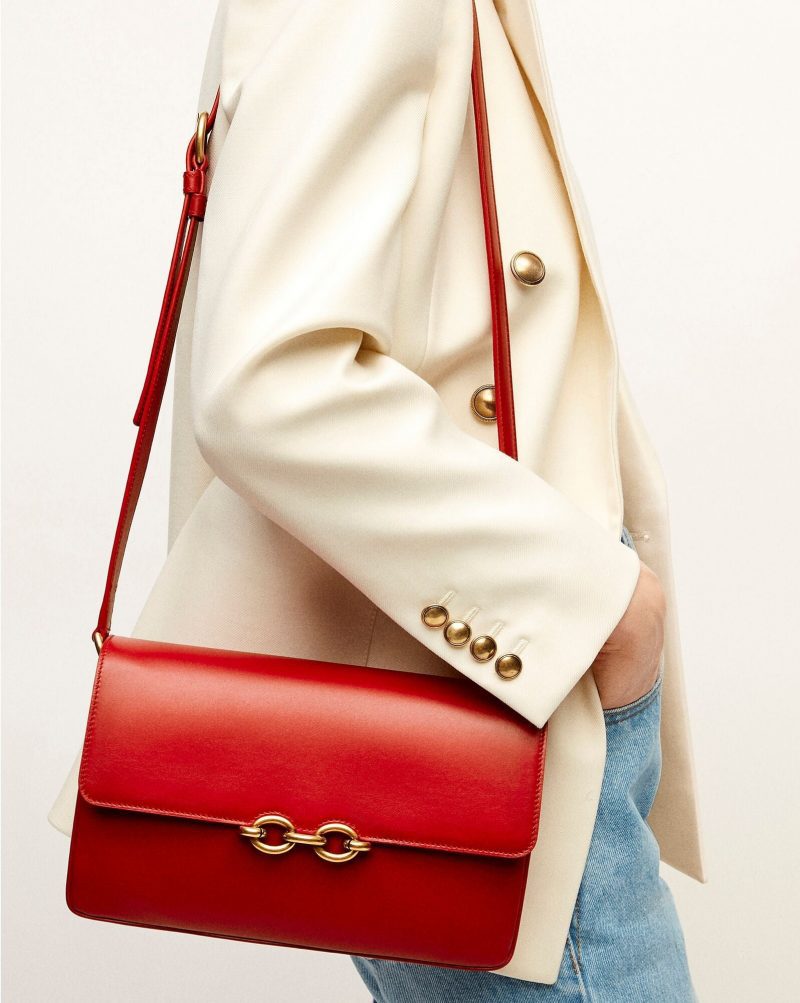Saint Laurent LE MAILLON SATCHEL IN SMOOTH LEATHER ROUGE EROSJOJOKKREPLICAS | High Quality Replica Watches & Bags