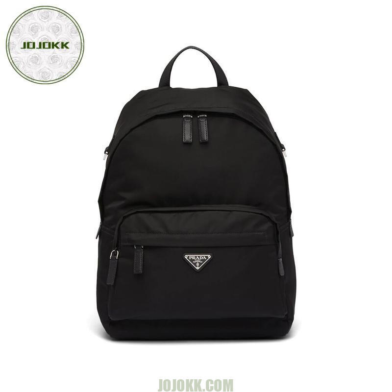 PRADA Black Logo Plaque Nylon and Saffiano Leather BackpackJOJOKKREPLICAS | High Quality Replica Watches & Bags