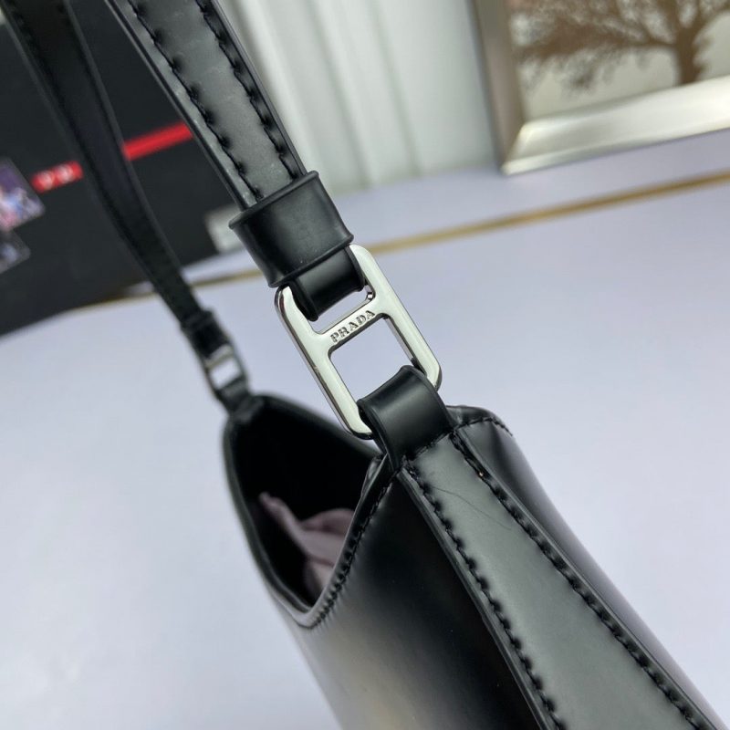 PRADA Cleo Brushed Leather Shoulder Bag BlackJOJOKKREPLICAS | High Quality Replica Watches & Bags