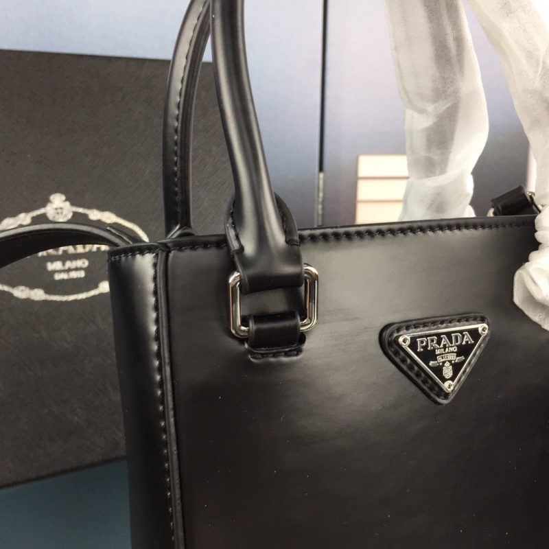 PRADA Small Brushed Leather Tote BlackJOJOKKREPLICAS | High Quality Replica Watches & Bags