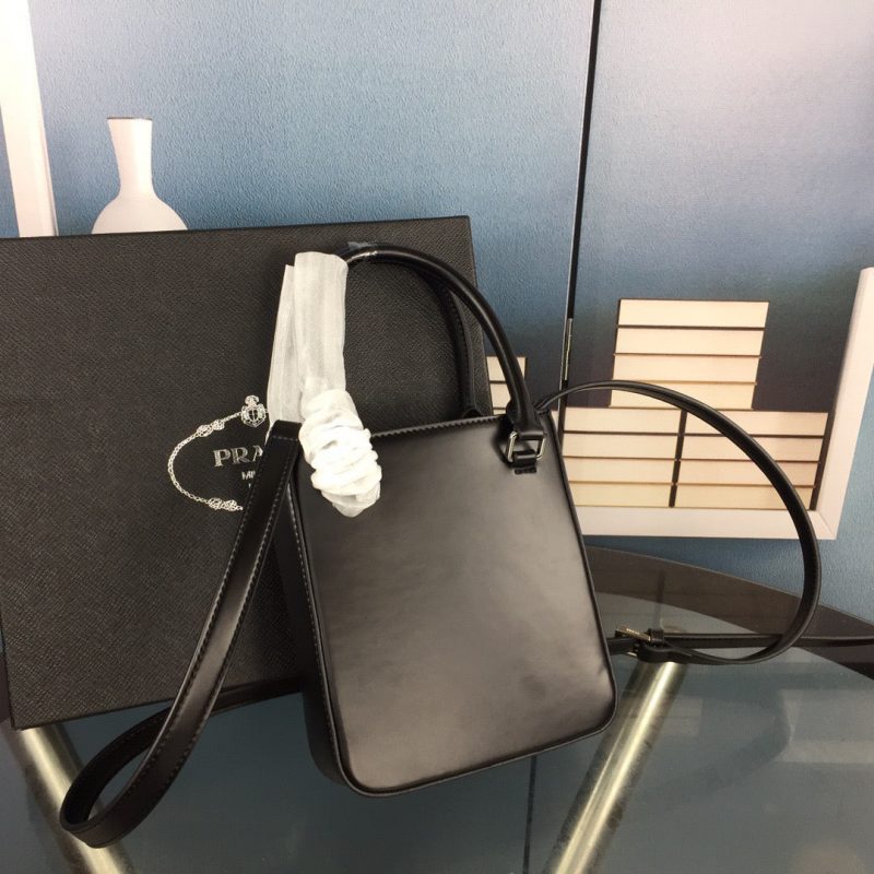 PRADA Small Brushed Leather Tote BlackJOJOKKREPLICAS | High Quality Replica Watches & Bags