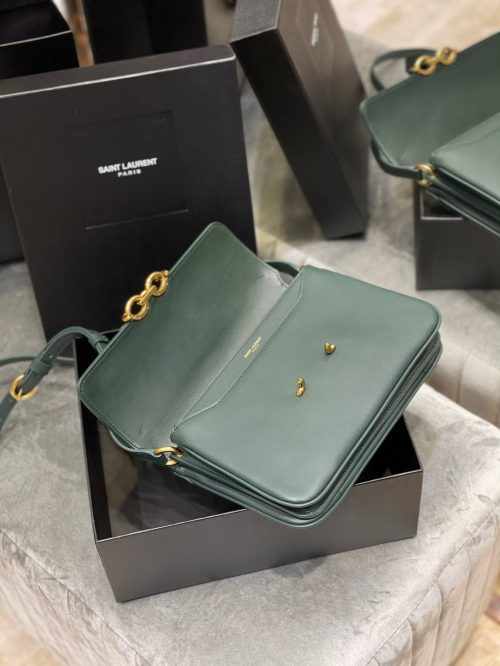 Saint Laurent LE MAILLON SATCHEL IN SMOOTH LEATHER DARK GREENJOJOKKREPLICAS | High Quality Replica Watches & Bags
