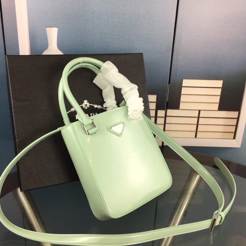 PRADA Small Brushed Leather Tote AquaJOJOKKREPLICAS | High Quality Replica Watches & Bags