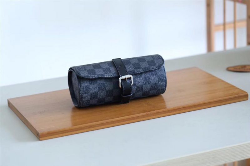 Louis Vuitton 3 WATCH CASE (Damier Graphite Canvas)JOJOKKREPLICAS | High Quality Replica Watches & Bags