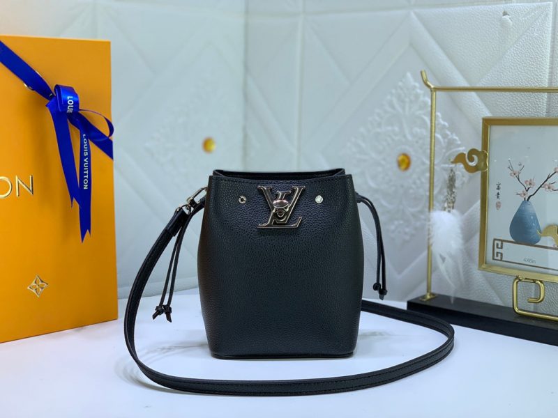 Louis Vuitton NANO LOCKME BUCKET BLACKJOJOKKREPLICAS | High Quality Replica Watches & Bags
